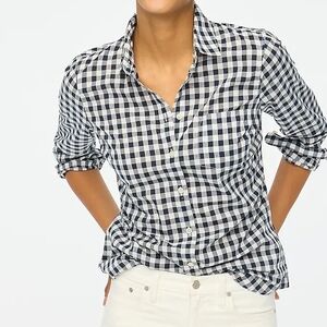 J. Crew Black and White Gingham Shirt